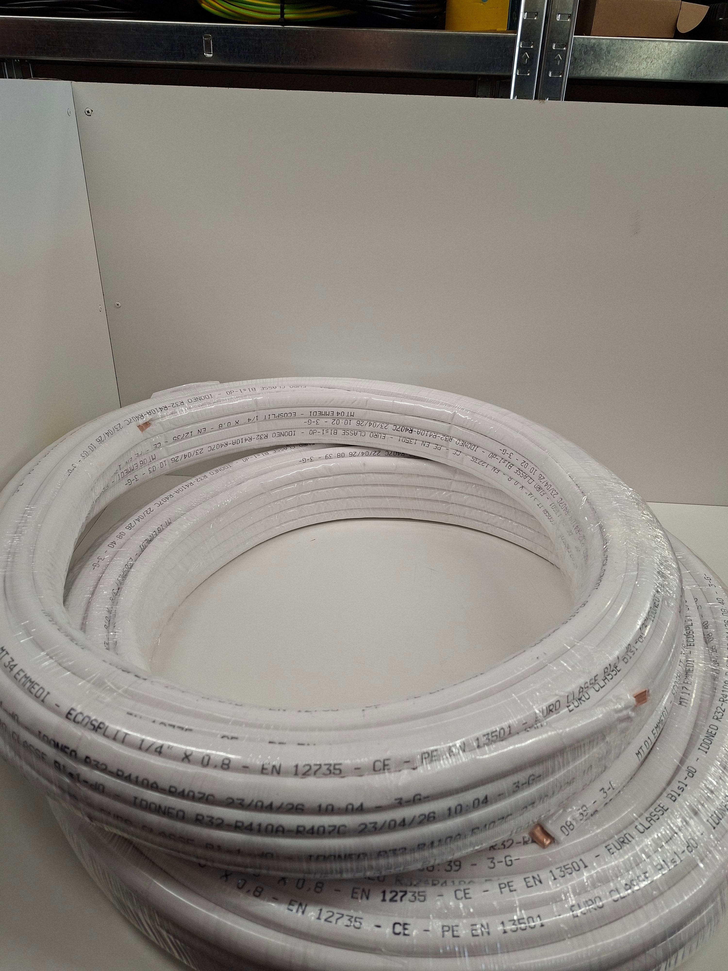 Kältemittelleitung Kupferrohr 1/4" + 3/8" 24m Marke EMMEDI